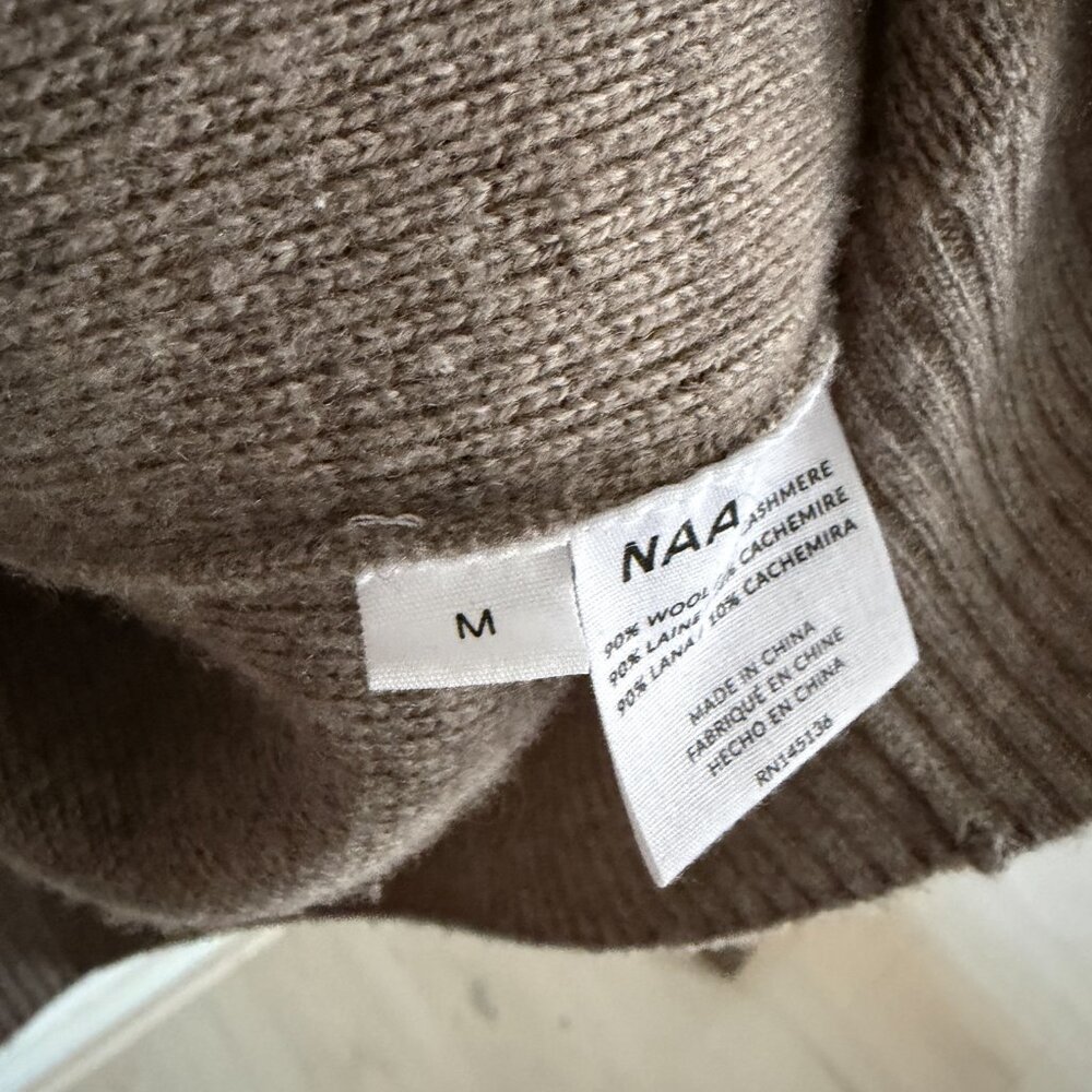 Naadam Cashmino Tunic Hoodie Cashmere Wool Sweater Sz M - Picture 5 of 9